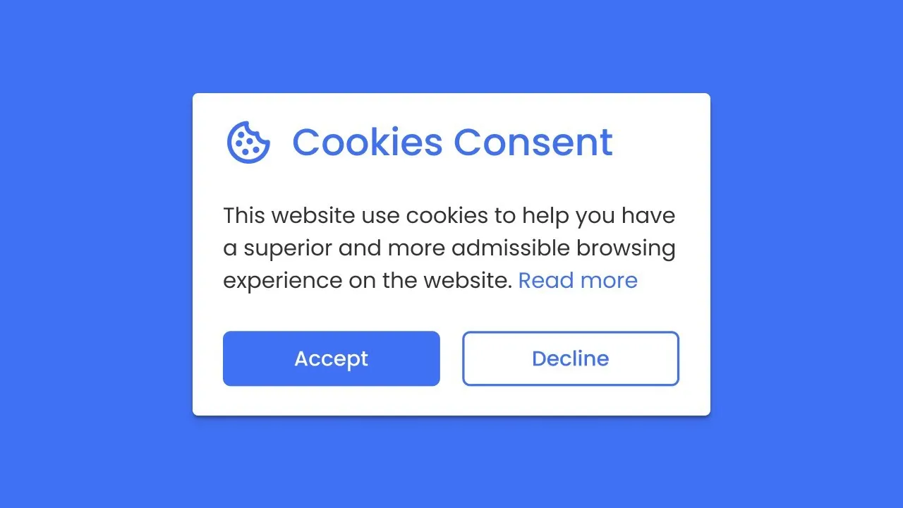 Essential Cookie Consent Box for HTML, CSS, and JavaScript Websites