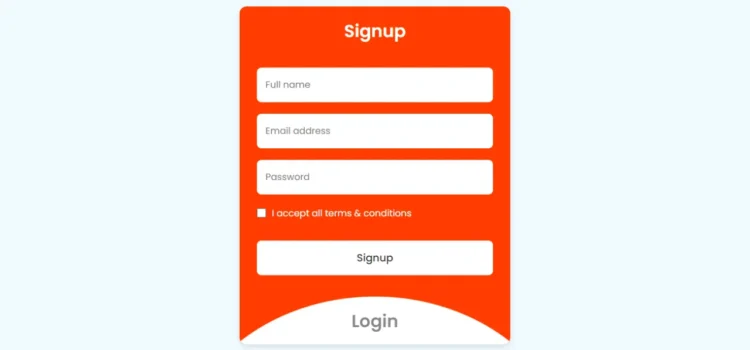 Responsive Login and Registration Form with HTML and CSS