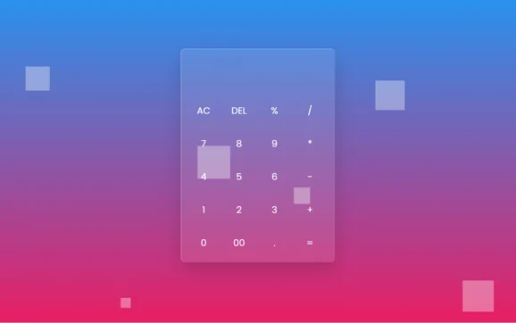 Glassmorphism Calculator Interface