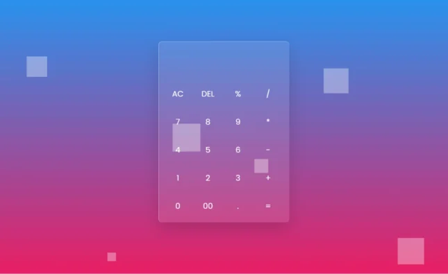 Glassmorphism Calculator Interface