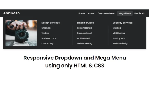 Example of Mega and Dropdown Menu