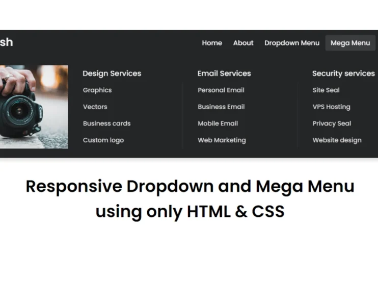 Example of Mega and Dropdown Menu