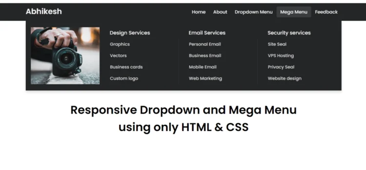 Create a Responsive Mega and Dropdown Menu with HTML & CSS: A Guide