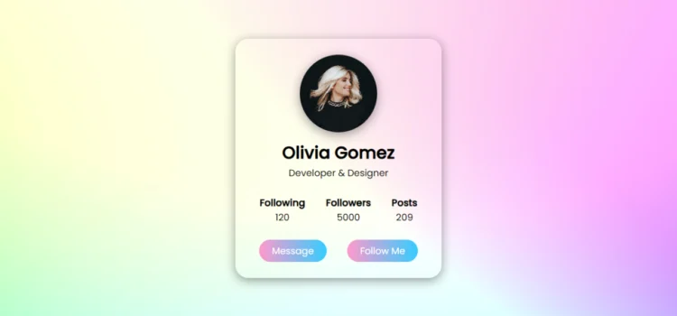 Create a Stylish Profile Card in HTML & CSS