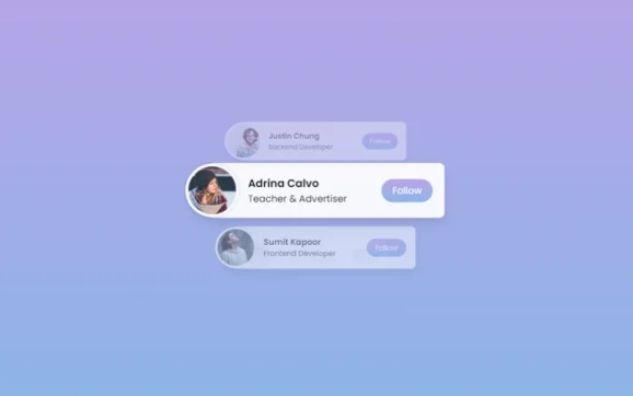 Vertical Card Sliding Animation showcasing smooth CSS transitions