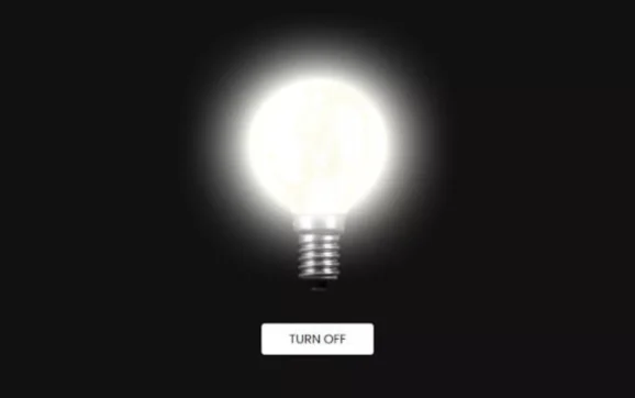 Glowing bulb effect created using HTML and CSS for a dynamic, interactive web experience.