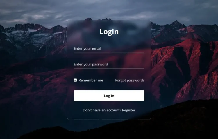 Transparent Login Form HTML CSS design
