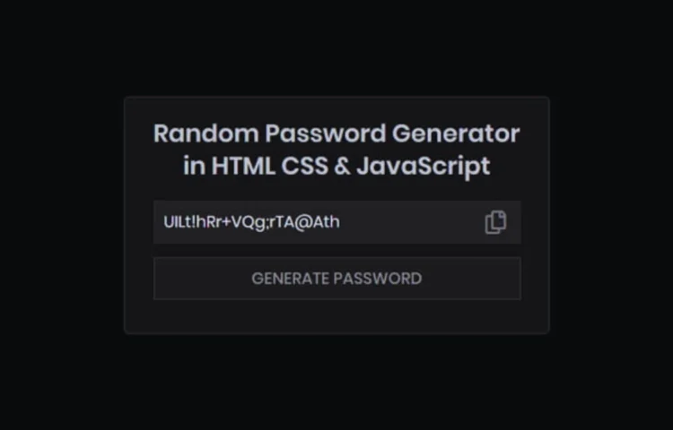 Secure Random Password Generator App created with HTML and CSS, featuring a user-friendly interface and copy functionality.
