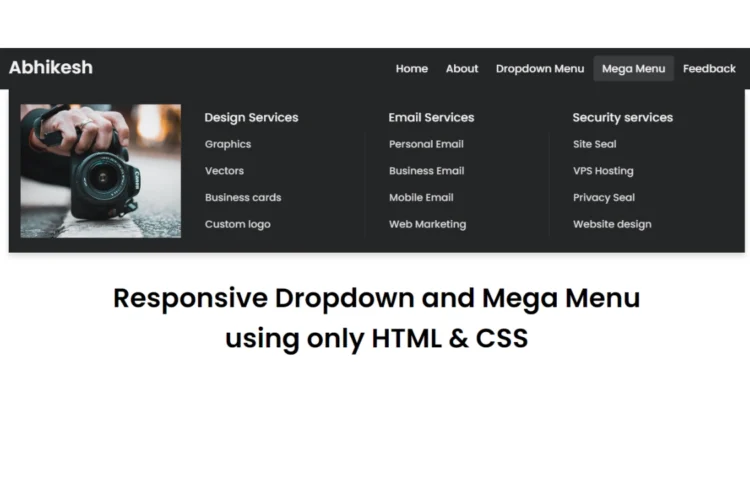 Example of Mega and Dropdown Menu