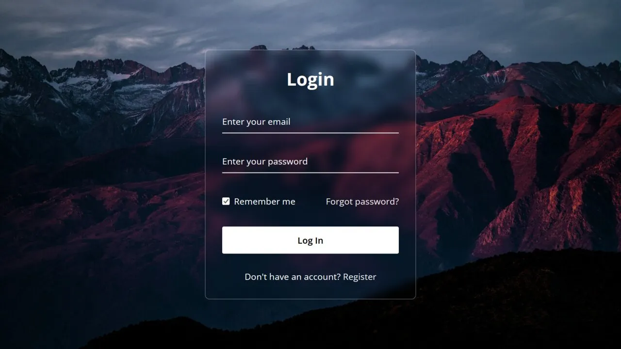 Glassmorphism Login Form in HTML and CSS tutorial
